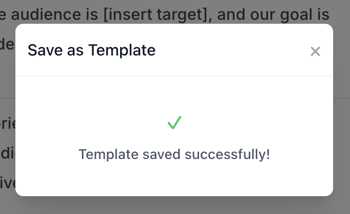 Templates menu