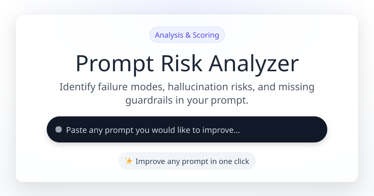 Free Prompt Risk Analyzer | Prompt Sloth