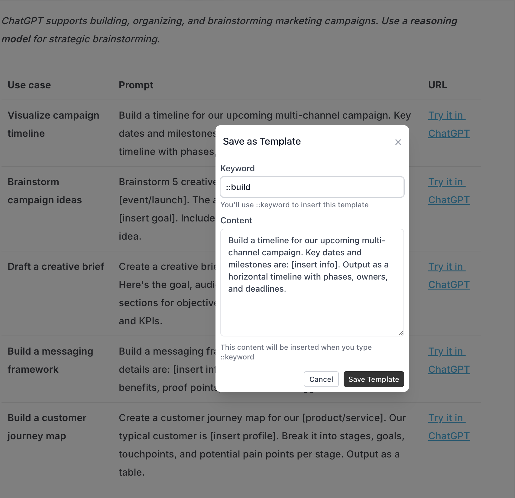 Save prompt popup
